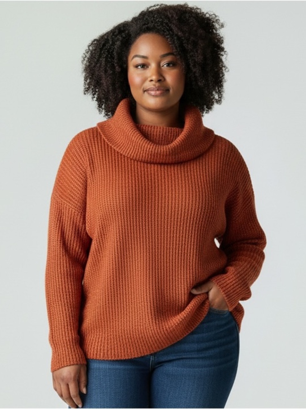 LANE BRYANT SZ 18/20 THE PERFECT PUMKIN COWL NECK OVERSIZED SWEATER